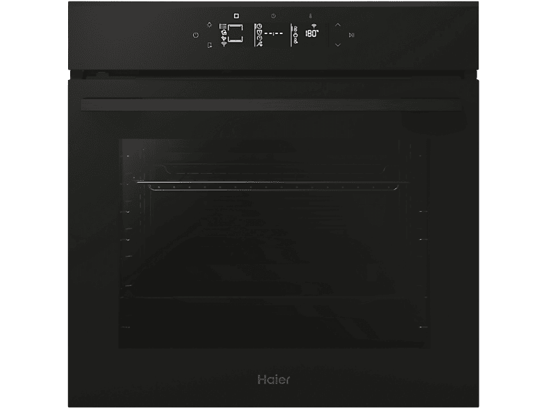 Horno - Haier ID Series 4 H6 ID46G3YTB, Multifunción, Pirolítico y por agua, 78 l, Guías telescópicas, 20 funciones, 60 cm, Negro