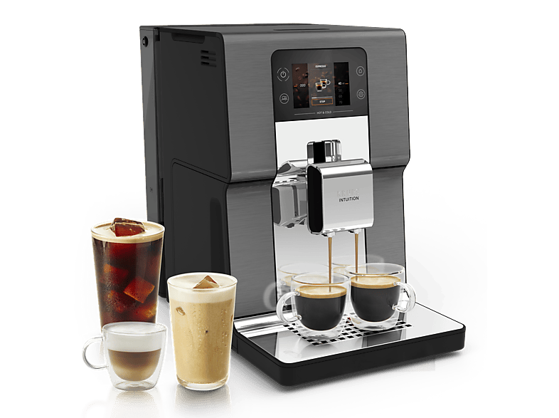 Cafetera superautomática - Krups Intuition Experience Hot&Cold, Pantalla táctil , 36 Recetas, Jarra de leche, Titanio, 15 bar, 2 tazas, Negro — foto 3