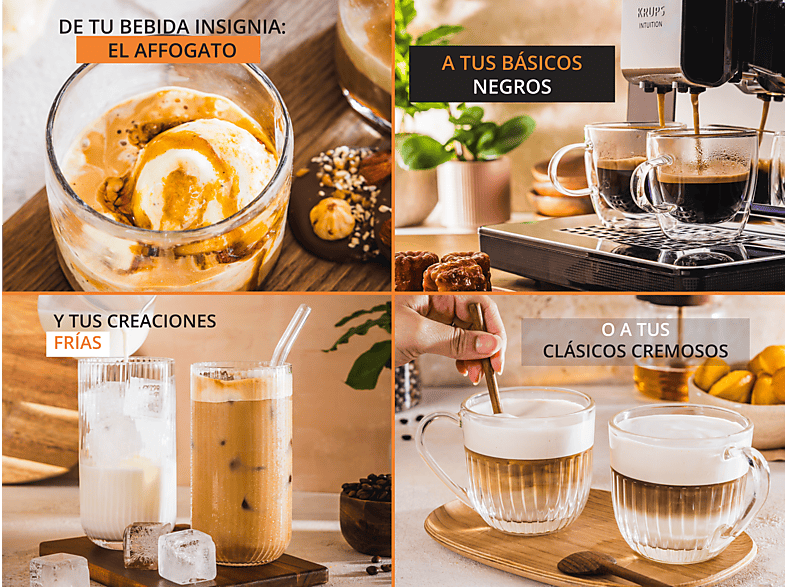 Cafetera superautomática - Krups Intuition Experience Hot&Cold, Pantalla táctil , 36 Recetas, Jarra de leche, Titanio, 15 bar, 2 tazas, Negro — foto 11