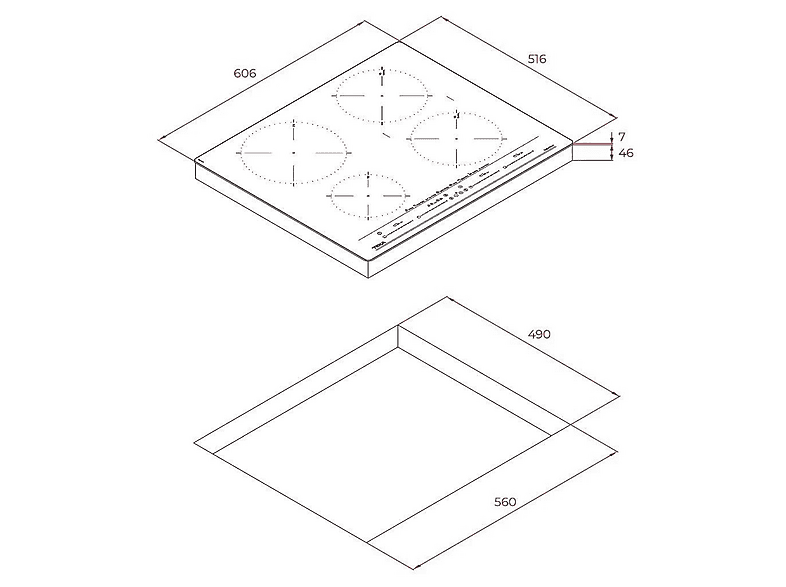 Placa de inducción - TEKA 112500023, 4 zona(s) zonas, 606 mm, Negro — foto 4