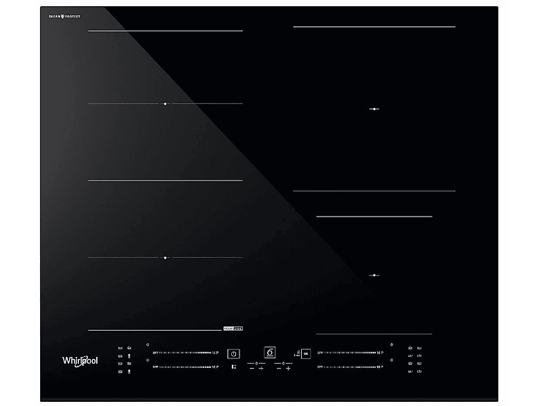 Placa de inducción - WHIRLPOOL WF S5060 CPBF, 4 zona(s) zonas, 590 mm, Black