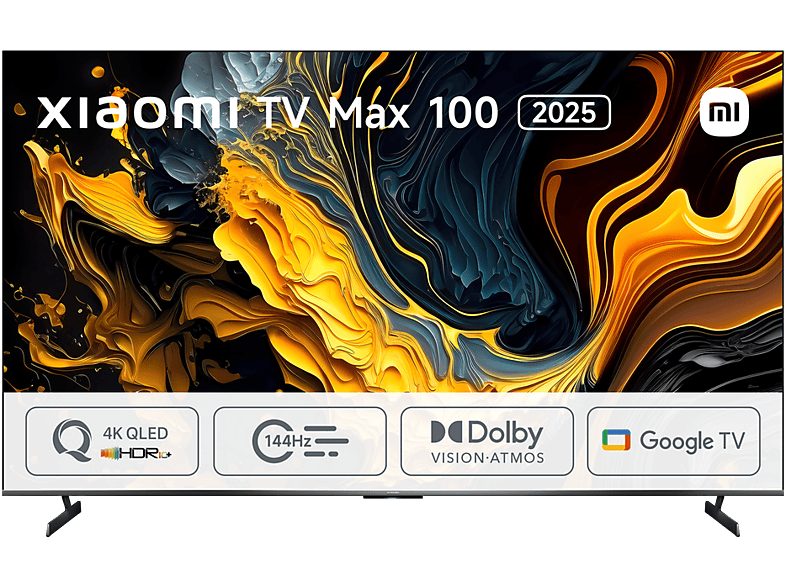 TV QLED 100" - XIAOMI 100P. MAX /QLED/120HZ, QLED 4K, Quad Core Cortex-A73, Smart TV, DVB-T2 (H.265), Gris oscuro