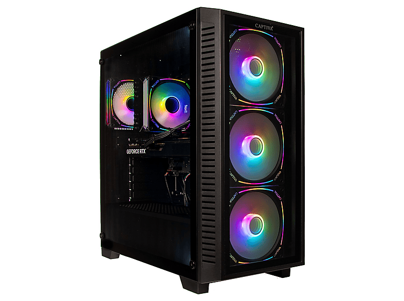 PC gaming - CAPTIVA Highend Gaming R88-733, AMD Ryzen 7 7800X3D, 8 Núcleos, 32 GB RAM, 1 TB SSD, Radeon™ RX 9070 XT, Windows 11 Home, Negro