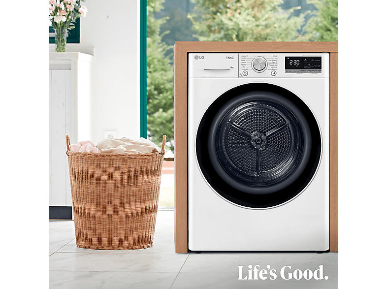 Secadora bomba de calor -  LG RH80V9AV4N, 8 kg, 14 programas, Dual Inverter Compressor™, Eco Hybrid™, Display Gran LED, Blanco — foto 15