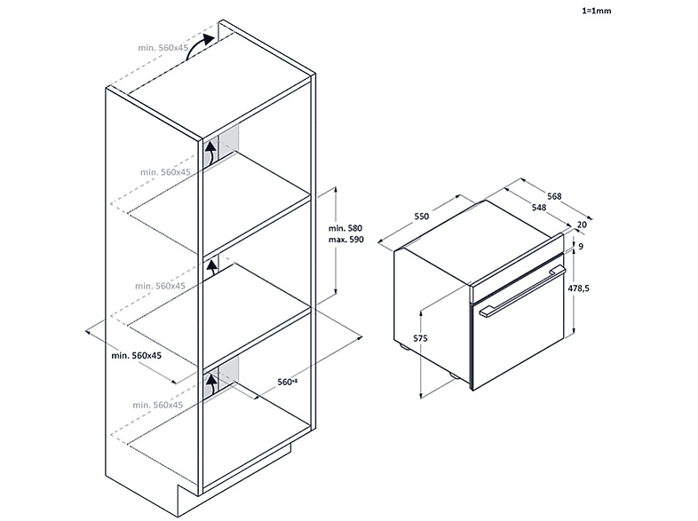 Horno - Haier ID Series 2 H6 ID2P3T1HTX, Multifunción, Limpieza por agua, 78 l, Cavidad XXL, 9 funciones, 60 cm, Negro — foto 2