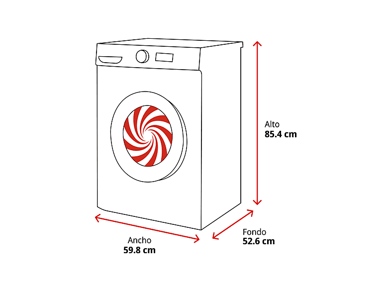 Lavadora carga frontal - KOENIC KWM 8113, 8kg, 1400 rpm, 16 Programas, Inverter, Blanco — foto 2