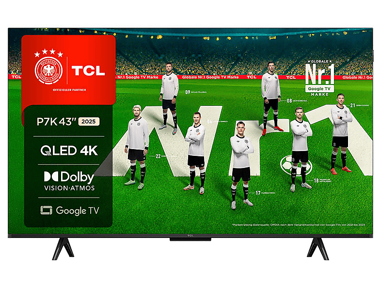 TV QLED 43" - TCL 43P7K/QLED, UHD 4K, AiPQ Processor, Smart TV, DVB-T2 (H.265), Negro — foto 3