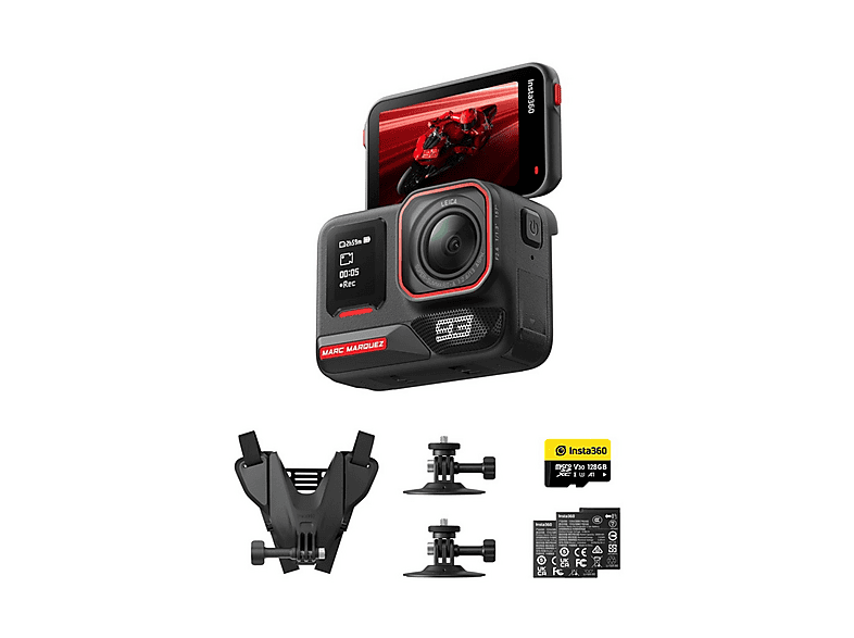 Cámara deportiva ACE PRO 2 MARC MARQUEZ BUNDLE 93 EDITION - INSTA360, Negro/Rojo