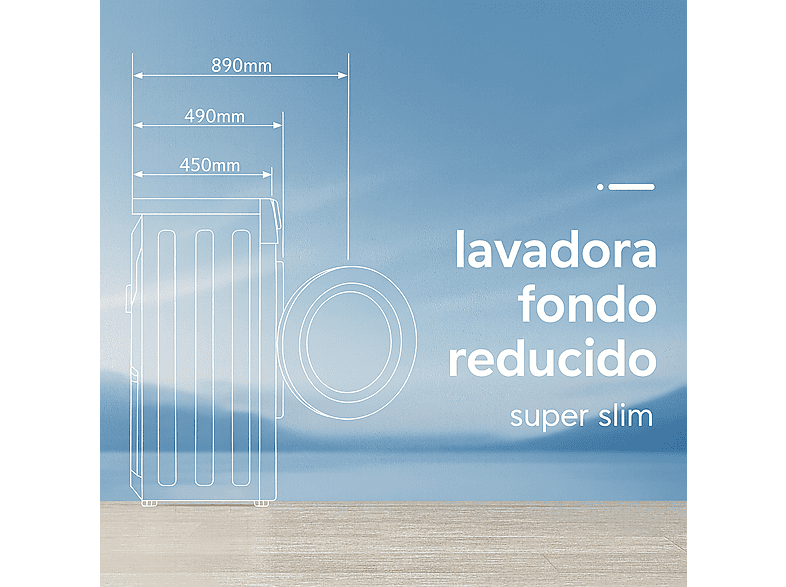 Lavadora carga frontal - VOK EVW-8BAWL2412, Motor Inverter, 8 kg, 1200 rpm, 14 programas, Blanco — foto 8