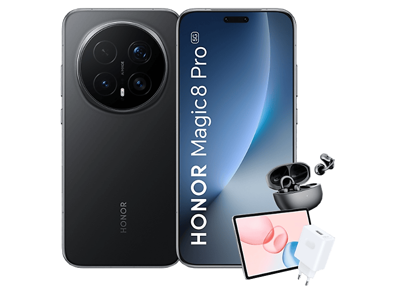 Móvil - Honor Bundle Magic8 Pro, Negro, 512 GB, 12 GB RAM, 6.71" OLED, Qualcomm® Snapdragon® 8 Elite 5 (3nm), 6270mAh