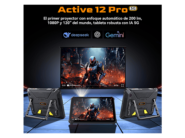 BLACKVIEW Active 12 PRO 5G, 256 GB, Negro, 11 " Full-HD+, 12 GB RAM, MediaTek Dimensity 7300 (Ocho núcleos), Tablet Android — foto 5