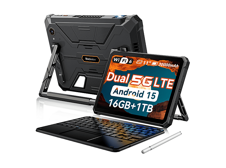 BLACKVIEW Active 12 PRO 5G Con Teclado (Inglés QWERTY), 1 TB, Negro, 11 " Full-HD+, 16 GB RAM, MediaTek Dimensity 7300 (Ocho núcleos), Tablet Android — foto 1