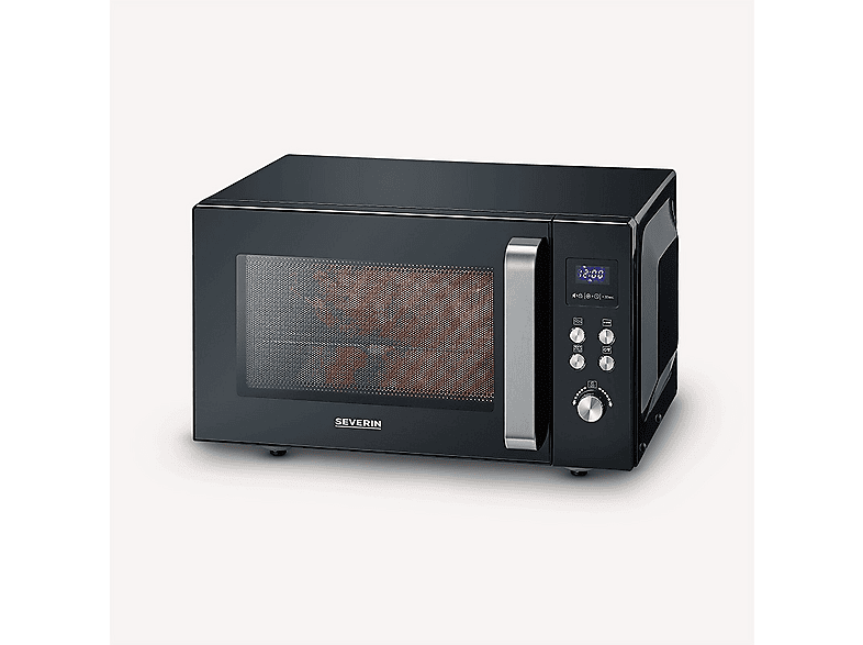 Microondas con grill y base de vidrio - SEVERIN MW 7763, 1000 W, 10 potencia, 25 l, negro — foto 8