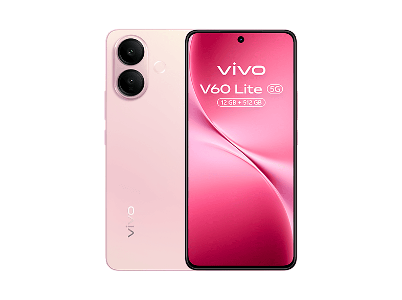 Móvil - vivo V60 Lite, Rosa, 512GB, 12GB RAM, 6.77" AMOLED de120Hz, Dimensity 7360-Turbo, 6500 mAh — foto 1