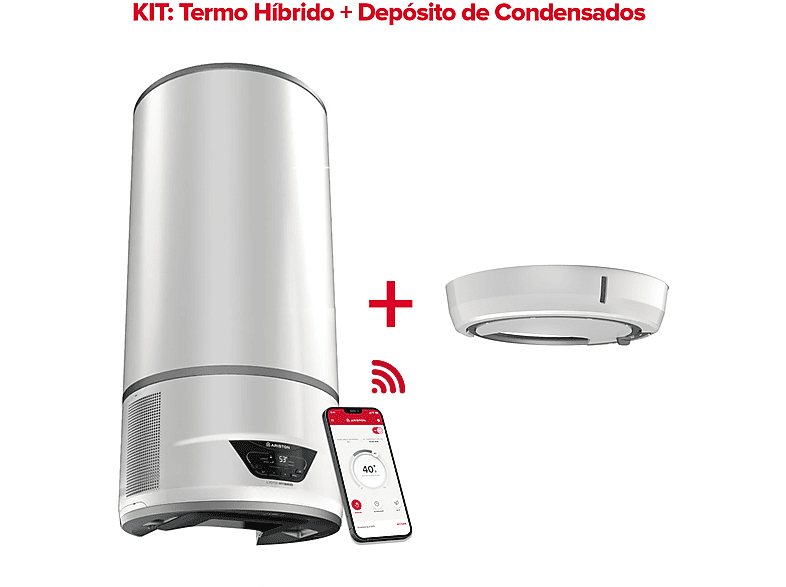 Termo Híbrido  - LYDOS HYBRID WIFI 80L + BANDEJA CONDENSADOS ARISTON, 80 l, Gris
