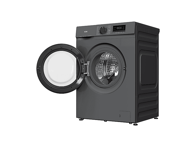 Lavadora de carga frontal - VOK EVW-8BAGL2412, Motor Inverter, 8 kg, 1200 rpm, 14 programas, Gris — foto 4
