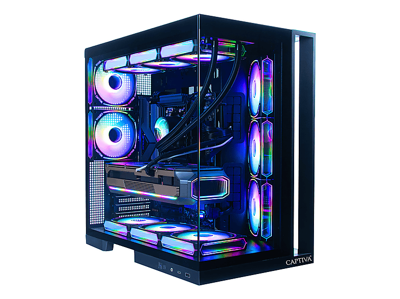 PC gaming - CAPTIVA Highend Gaming I95-625, Intel Core i9 13900KF, 24 Núcleos, 128 GB RAM, 2 TB SSD, GeForce RTX™ 5070, Windows 11 Home, Negro