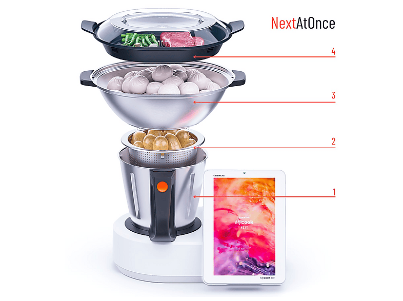 Robot de cocina - TAURUS MYCOOK NEXT, 2000 W, 2,5 l, Blanco — foto 3