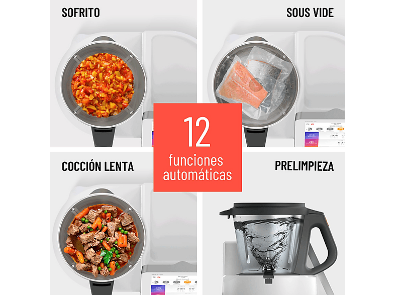 Robot de cocina - TAURUS MYCOOK NEXT, 2000 W, 2,5 l, Blanco — foto 9