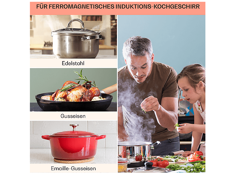 Placa de vitrocerámica - KLARSTEIN EasyCook, 4 zonas, 59 cm, Negro — foto 7