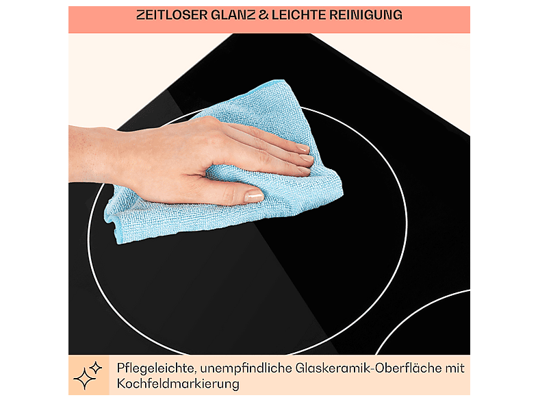 Placa de vitrocerámica - KLARSTEIN EasyCook, 4 zonas, 59 cm, Negro — foto 8