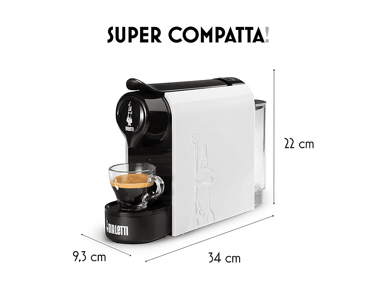 Cafetera de cápsulas - BIALETTI 098150541/NP, 20 bar, 1200 W, Negro, Blanco — foto 3
