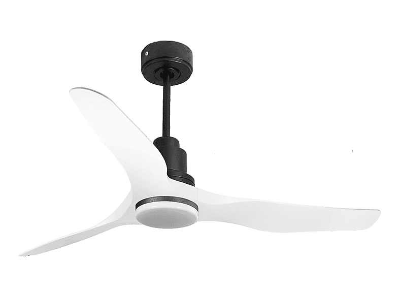 Ventilador de techo - PURLINE ThassosD127C04LED64623, 18 W, 6 velocidades, Negro