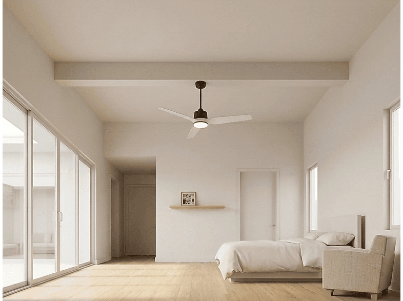 Ventilador de techo - PURLINE ThassosD127C04LED64623, 18 W, 6 velocidades, Negro — foto 7