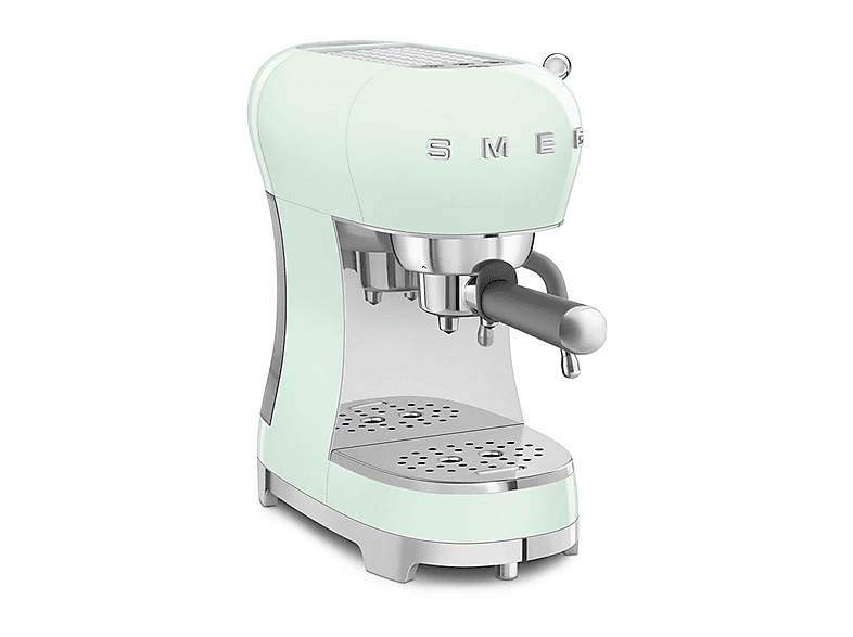 Cafetera express - SMEG  ECF02PGEU AZUL, 15 bar, 1350 W, 2 tazas, Inox