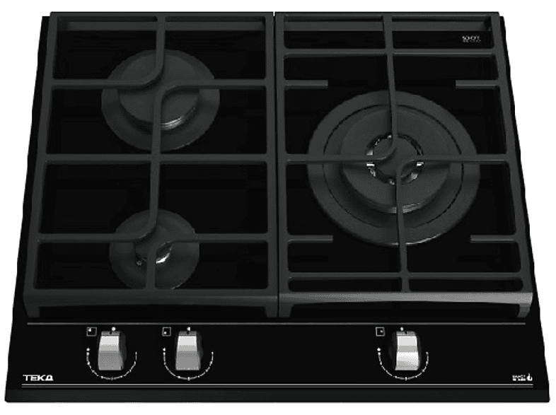 Placa de gas - Teka GZC 63310 XBB, 3 zonas, Gas butano, ExactFlame, 60 cm, Negro — foto 5