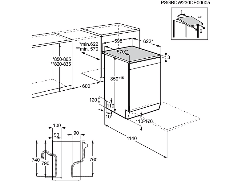 Lavavajillas - AEG FFB74927ZM, 14 servicios, 8 programas, 60 cm, Sistema AirDry, Inox — foto 10