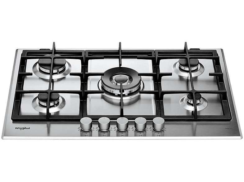 Placa de gas - WHIRLPOOL 869991632540, 5 zone(s) zonas, 730 mm, Acero inoxidable