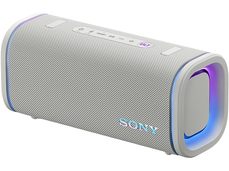Altavoz inalámbrico - Sony ULT FIELD 5 (SRSULT50W), Bluetooth portátil, ULT POWER SOUND, 25 h, IP67, Resistente al agua, Correa, Con luces, Blanco