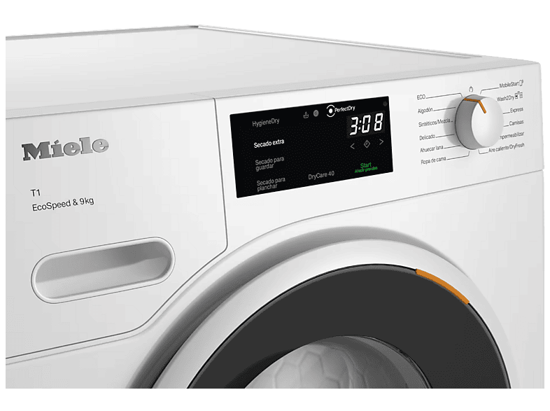 Secadora bomba de calor - Miele TWD 640, 9 kg, 10 Programas, Libre Instalación, HygieneDry, AddLoad, Protección Antiarrugas, Blanco — foto 3
