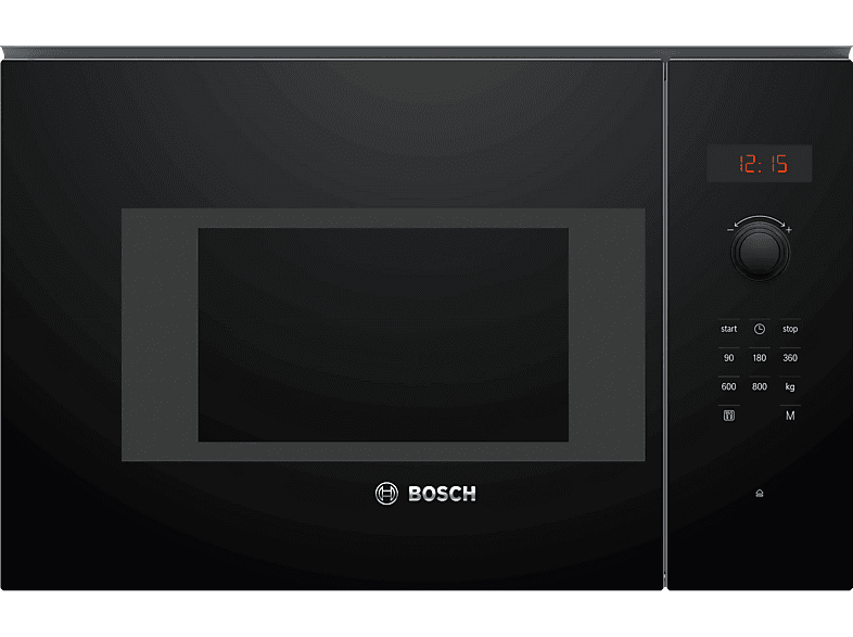 Microondas integrable - BOSCH Serie 4 BFL523MB1F, 800 W, 5 potencia, 20 l, Negro