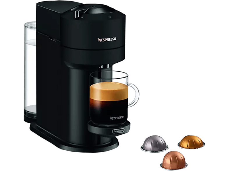Cafetera de cápsulas - DELONGHI ENV120.BM VERTUO NEXT NEGRO, 15 bar, 1500 W, Negro