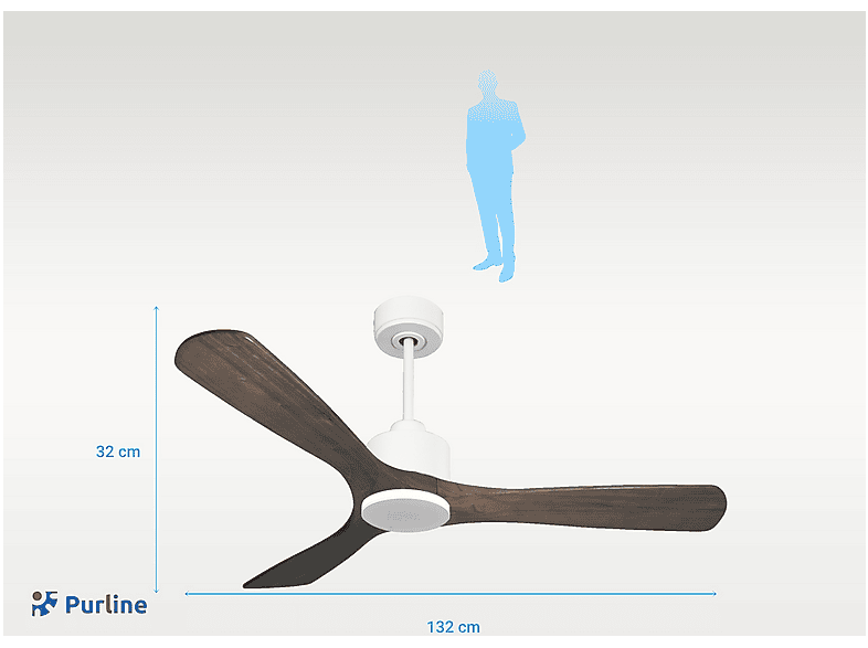 Ventilador de techo - PURLINE MoyoD132C0364889, 6 velocidades, Blanco — foto 4