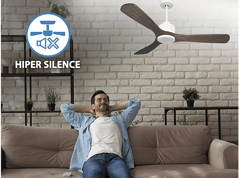 Ventilador de techo - PURLINE MoyoD132C0364889, 6 velocidades, Blanco — foto 5