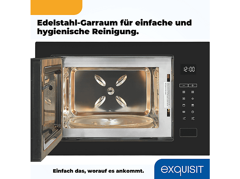 Microondas integrable - EXQUISIT 815345001, 1450 W, 10 potencia, 25 l, Inox — foto 8