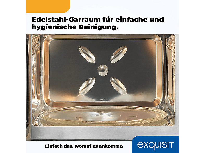 Microondas integrable - EXQUISIT 815345001, 1450 W, 10 potencia, 25 l, Inox — foto 9
