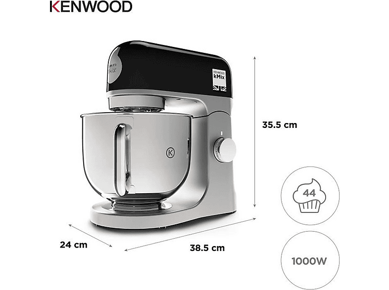 Robot de cocina - KENWOOD KMX750BK, 1000 W, 5 l, Negro Rich — foto 5