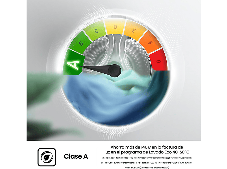 Lavadora integrable - Hisense WF3M841BWIES, 8 kg, 1400 rpm, 15 programas, Secado Allergy Care, Clase A, Sin Panelar — foto 7