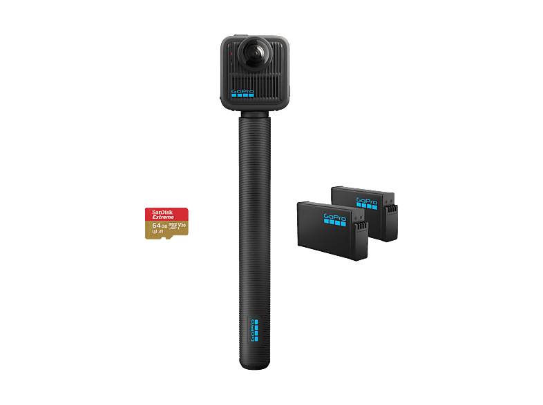 Cámara deportiva - GoPro MAX2 + Accessories Bundle, Vídeo en 8K 360°, 29 MP, Negro