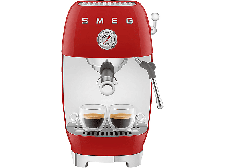 Cafetera espresso - SMEG  ECF03RDEU, 15 bar, 1650 W, Rojo