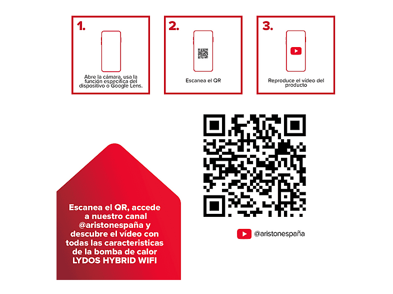 Termo eléctrico  - LYDOS HYBRID 80L + INSTAFIX ARISTON, 80 l, Blanco — foto 6