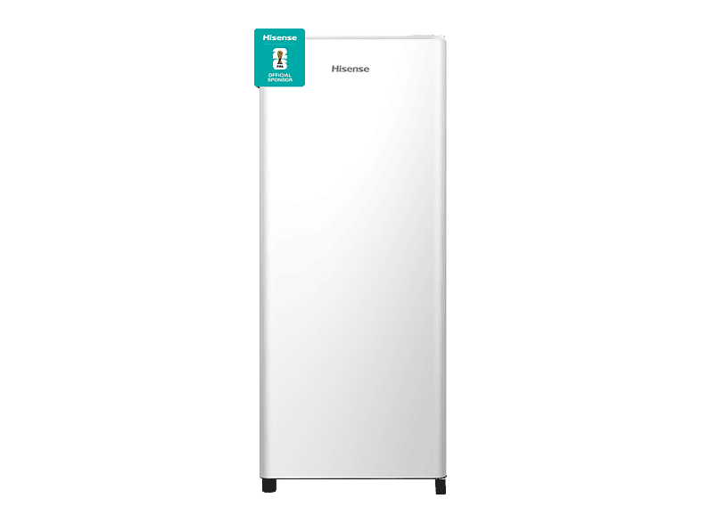 Frigorífico una puerta - Hisense RR220D4BWE, Cíclico, 126.5 cm, 165 L, Balconera XXL, Cajón frutas y verduras, Blanco