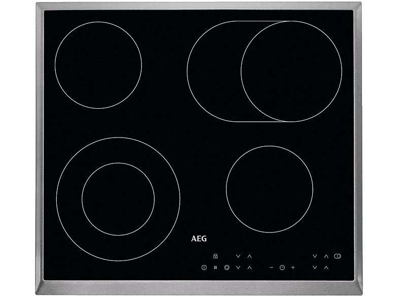 Placa de vitrocerámica - AEG HK634060XB, 4 zonas, 576 mm, Negro