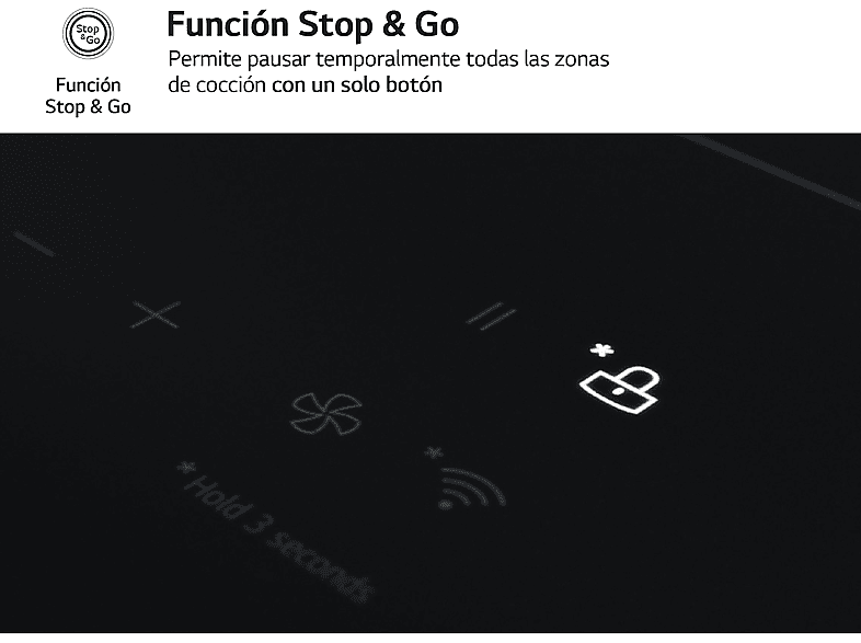 Placa inducción - LG CBIZ2432B, 3 Zonas, 1 Zona Flex, Ancho 59 cm, Cristal Negro — foto 10