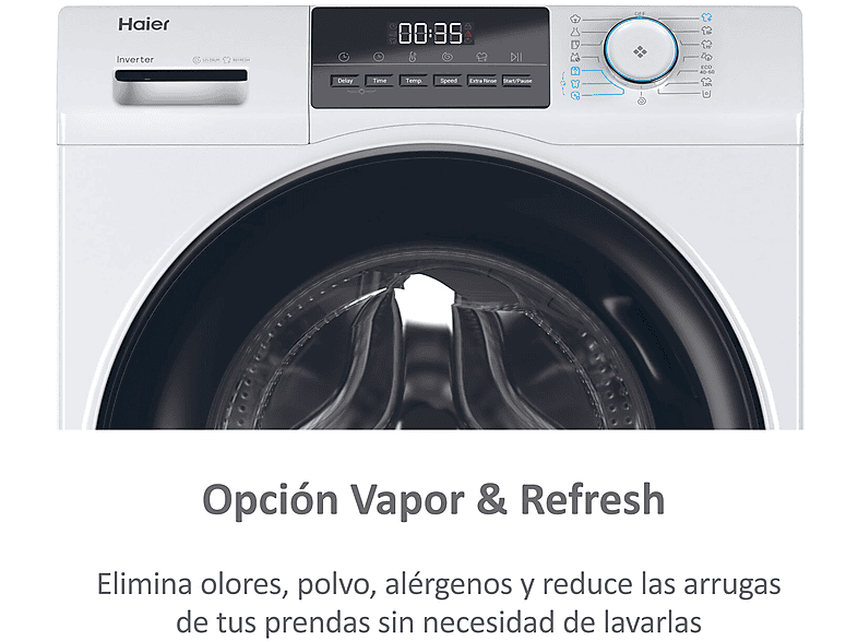 Lavadora carga frontal - Haier I-Pro Series 1 HW100-BP14929A-S, 10 kg, 1400 rpm, Motor Inverter, Antibacterias, Blanco — foto 6