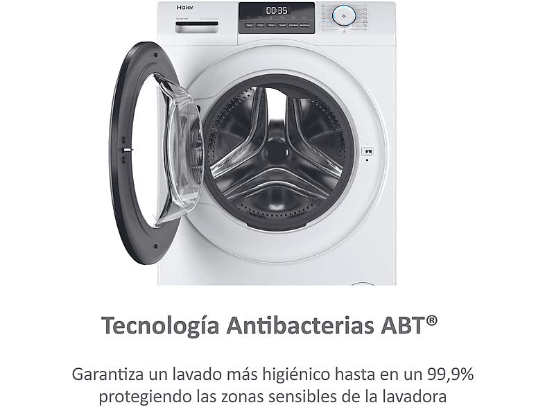 Lavadora carga frontal - Haier I-Pro Series 1 HW100-BP14929A-S, 10 kg, 1400 rpm, Motor Inverter, Antibacterias, Blanco — foto 8